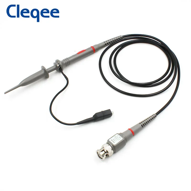 Cleqee P6100 100MHz Bandwidth Oscilloscope Probe 1X/10X Adjustable Attenuation BNC Leads Switchable Input Voltage 10:1