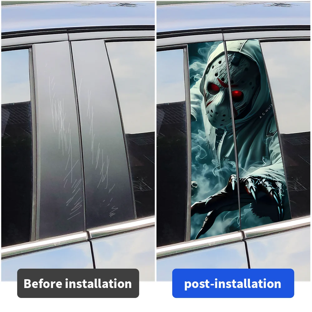 Mask Jason Car Stickers Auto B-pillar Waterproof Sunscreen Vinyl Decal Auto Center Column Cover Scratches Decor Accessories