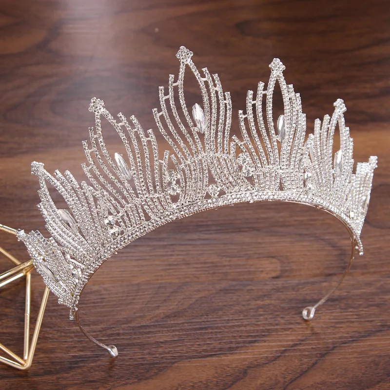 

Fashion Simple Jewelry Headdress Stage Car Show Accessories Alloy Rhinestone Grand Crown Princess Phoenix Crown