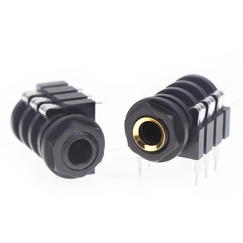 5PCS PCB Panel Mount 6 Pin 1/4" 6.35mm Female Stereo Headphone Jacks Socket Phone Jack Stereo Type Audio Jack