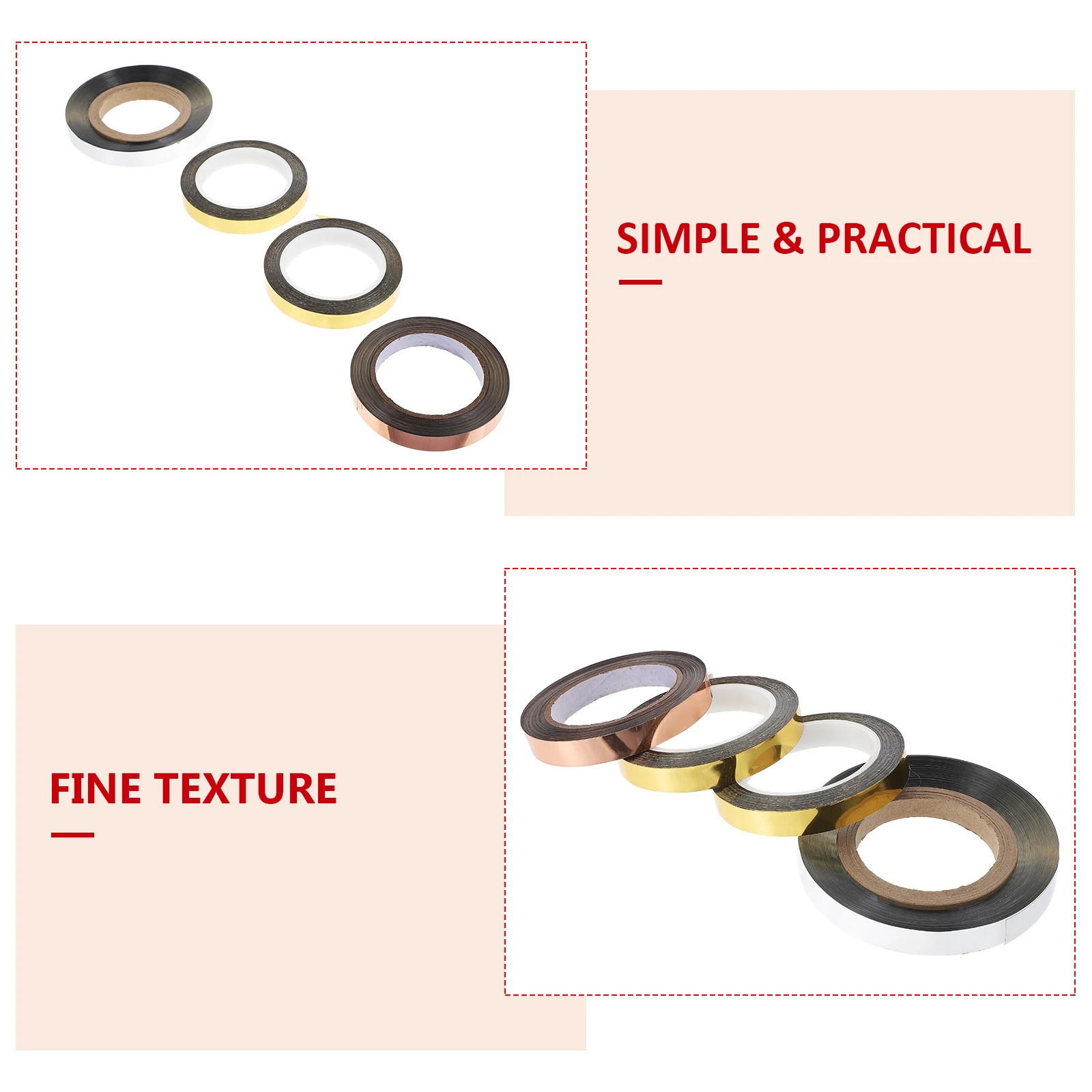 

4 Rolls Mirror Decorative Tapes Clear Plastic Wedding Party Home Wall Decoration Long Lasting Durable Adhesive Hardware