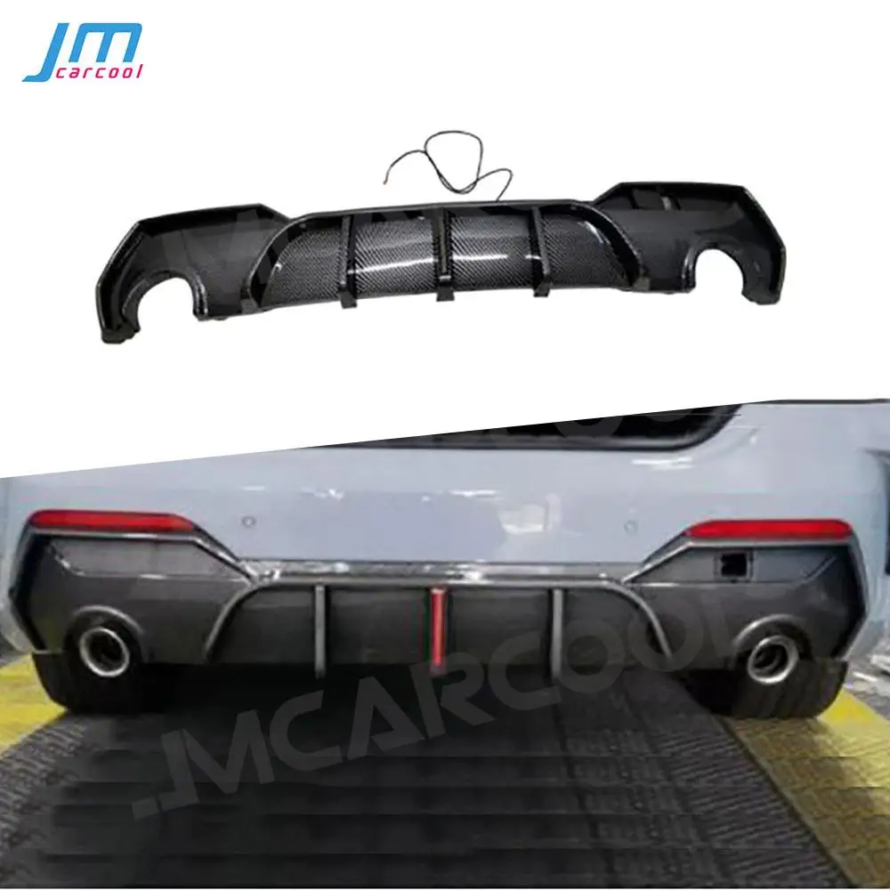 

ABS Carbon Look Rear Bumpers Diffuser For BMW 4 Series G22 G23 Coupe 2021+ Back Lip With LED Light Bodykits Accessories