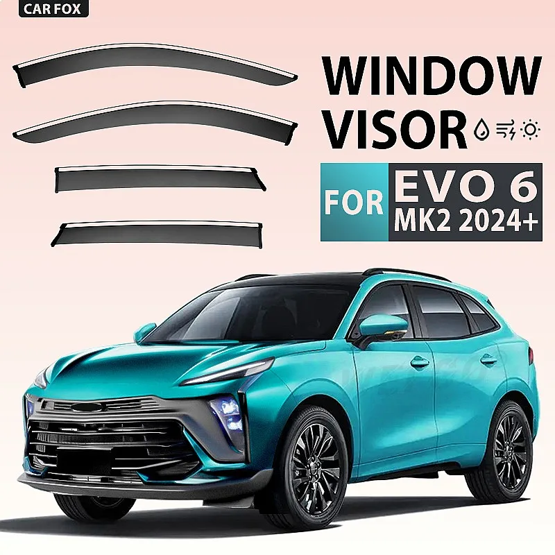 

For EVO6 2020-2024+ Car Window Visor Rain Sun Shade Awning Windshield Side Auto Accessories