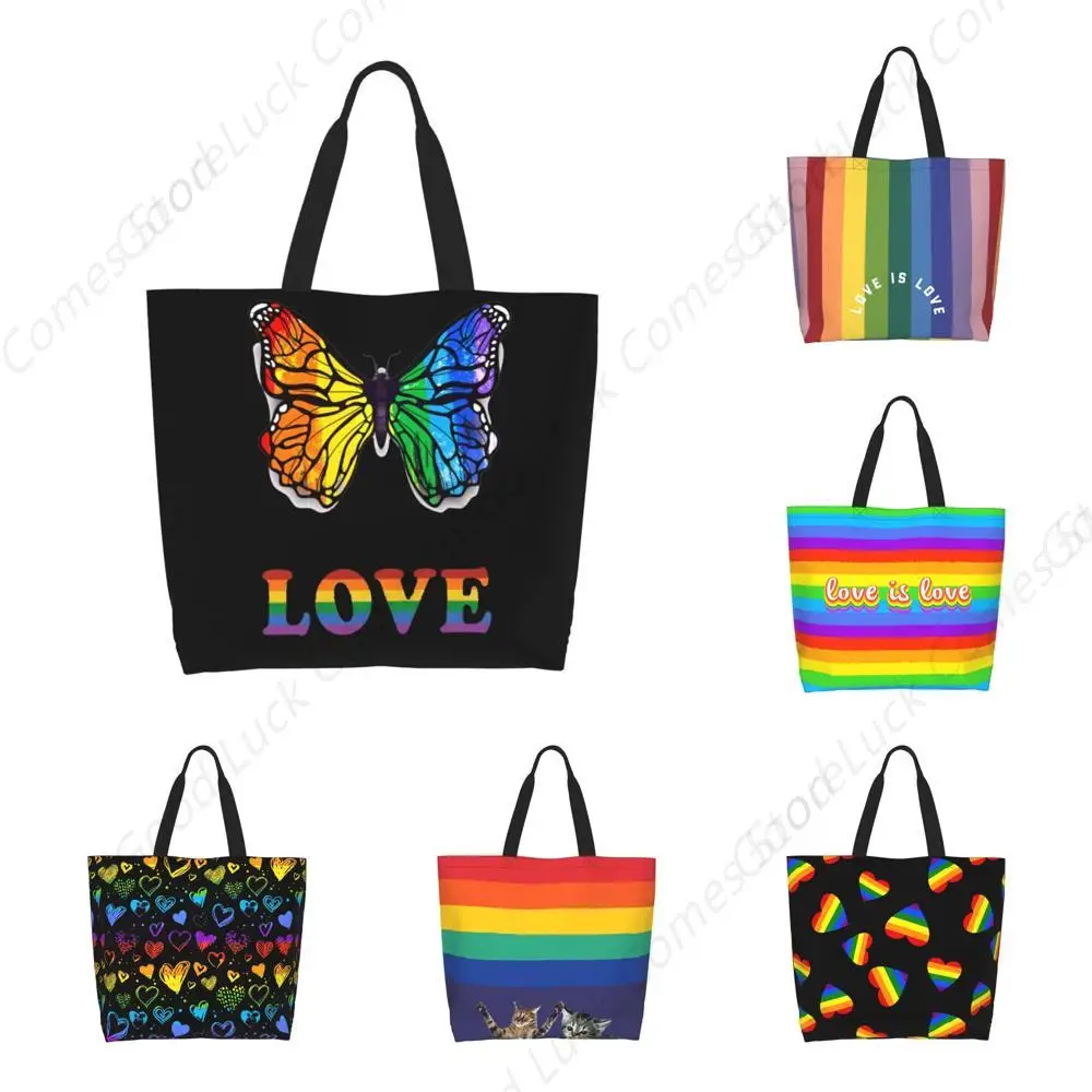 

ЛГБТ-тоут Радужная сумка на плечо Сумка для геев Повседневная сумка для гордости Продуктовые сумки для улицы