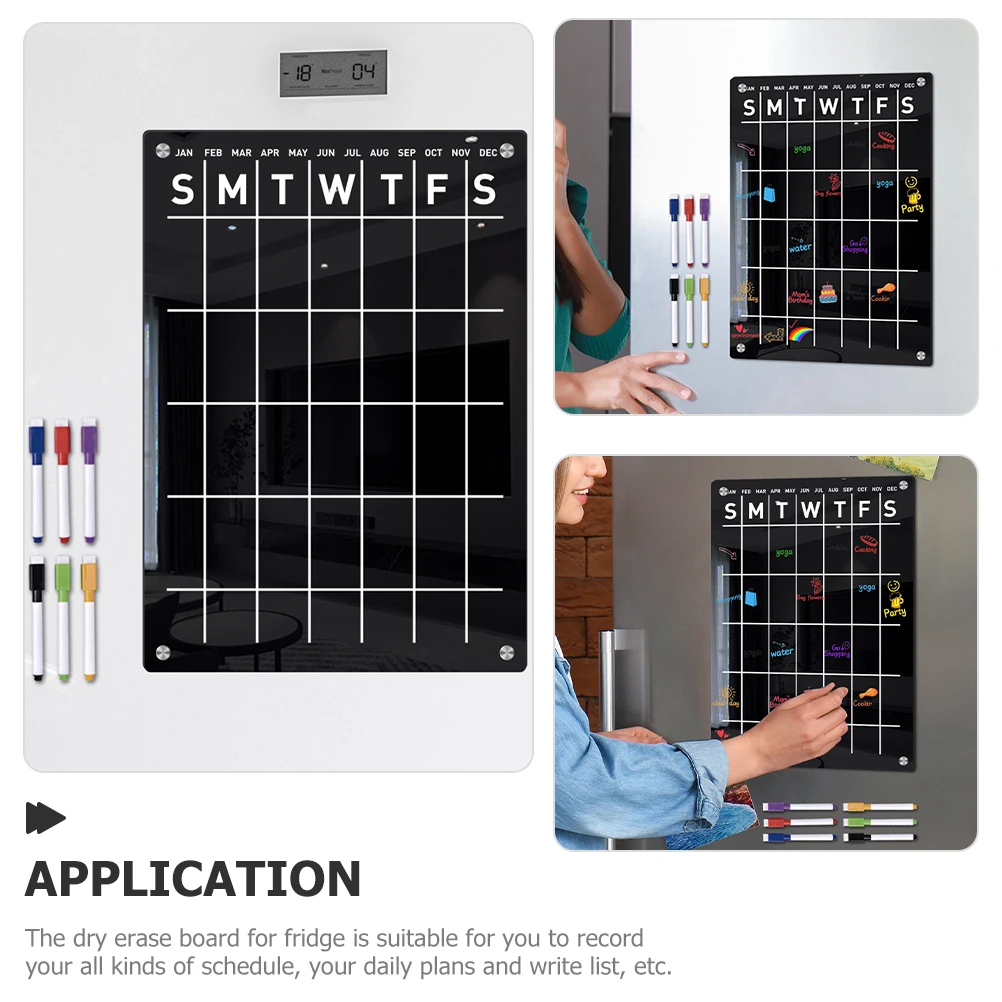 

Magnetic Message Board Set Fridge Planner Writing Whiteboard List Dry Erase for Monthly Schedule