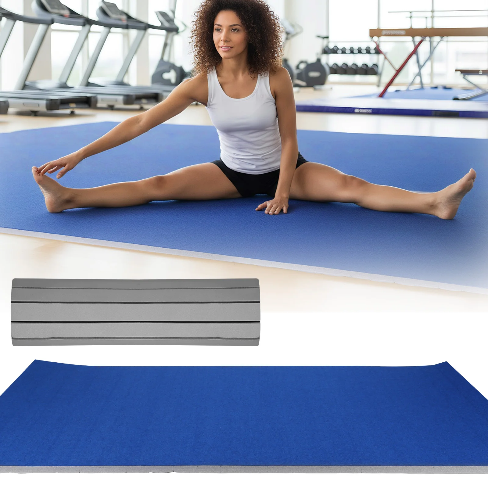 

Гимнастические коврики для акробатики 118.11x70.87x1.57 дюймов, складной рулонный мат с нескользящей поверхностью для тренировок по ММА, чирлидингу и фитнесу