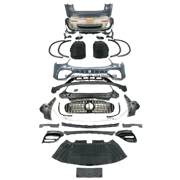 

New Trend W253 Modification 63S Front and Rear Large GT Grille Sport Front Bumper 43 Tail Throat for GLC300
