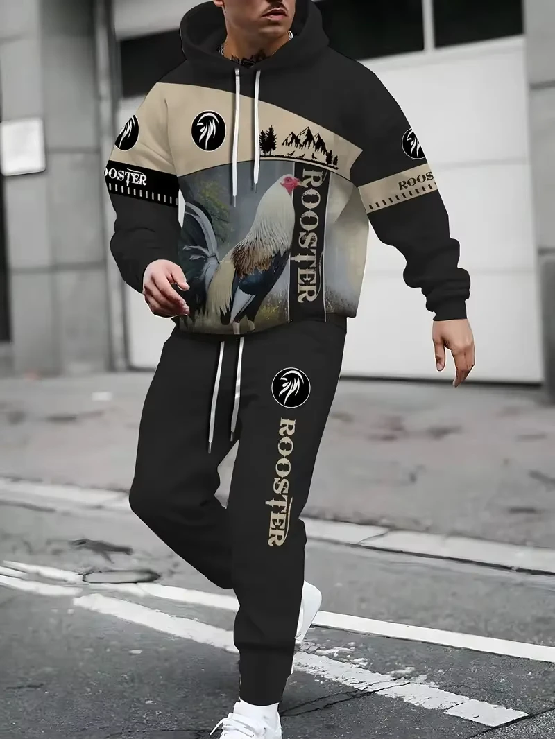 Deux pièces sweat à capuche pantalon ensembles Animal loup Lion impression 3d ensemble hommes femmes mode sweat à capuche + pantalon 2 pièces ensembles survêtement costume sport confort