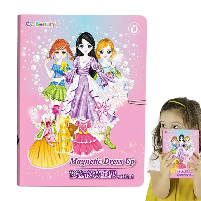 

Fashion Dress Up Book Collecting Book Magnetic Pretend Play Princess Costumes Girls Costumes Game Sticker Dress Up Activity