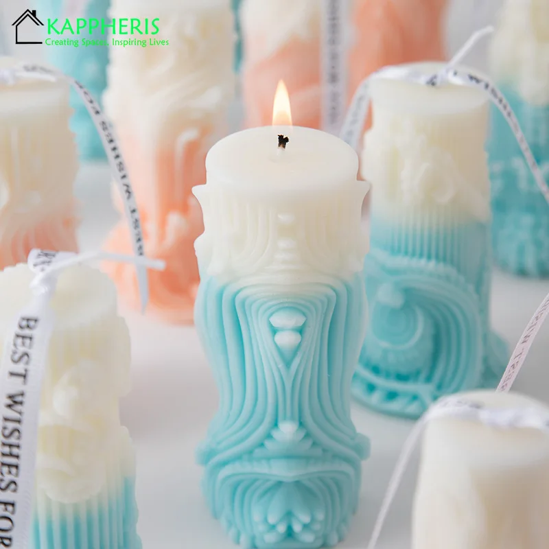 Roman Pillar Scented Candles Aromatic Home Decorative Candles Smokeless in Colored Wedding Personalized Candles Gift Guests