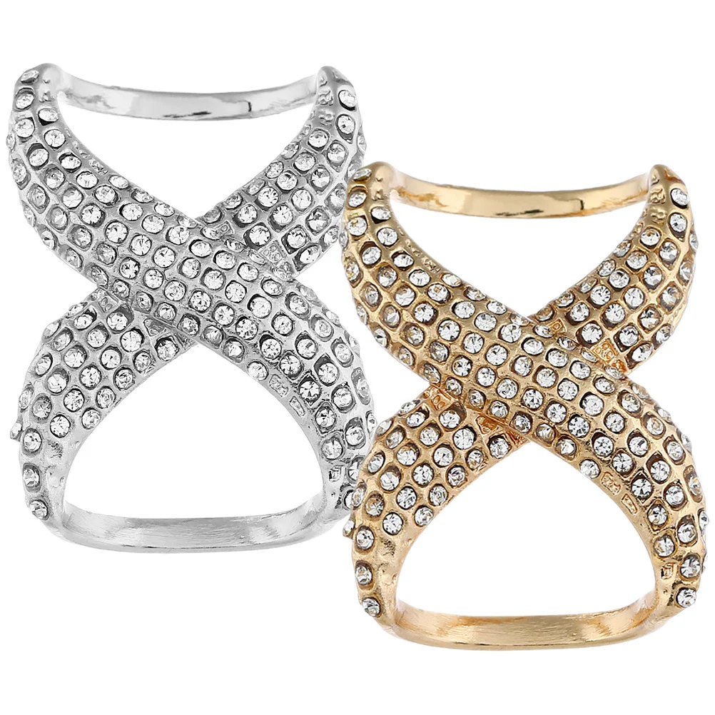 

2Pcs Scarf Rings Rhinestone Clips Shawl Buckle Clasps Fashion Clothing Accessories for Daily Wear Weddings Dancing Banquet
