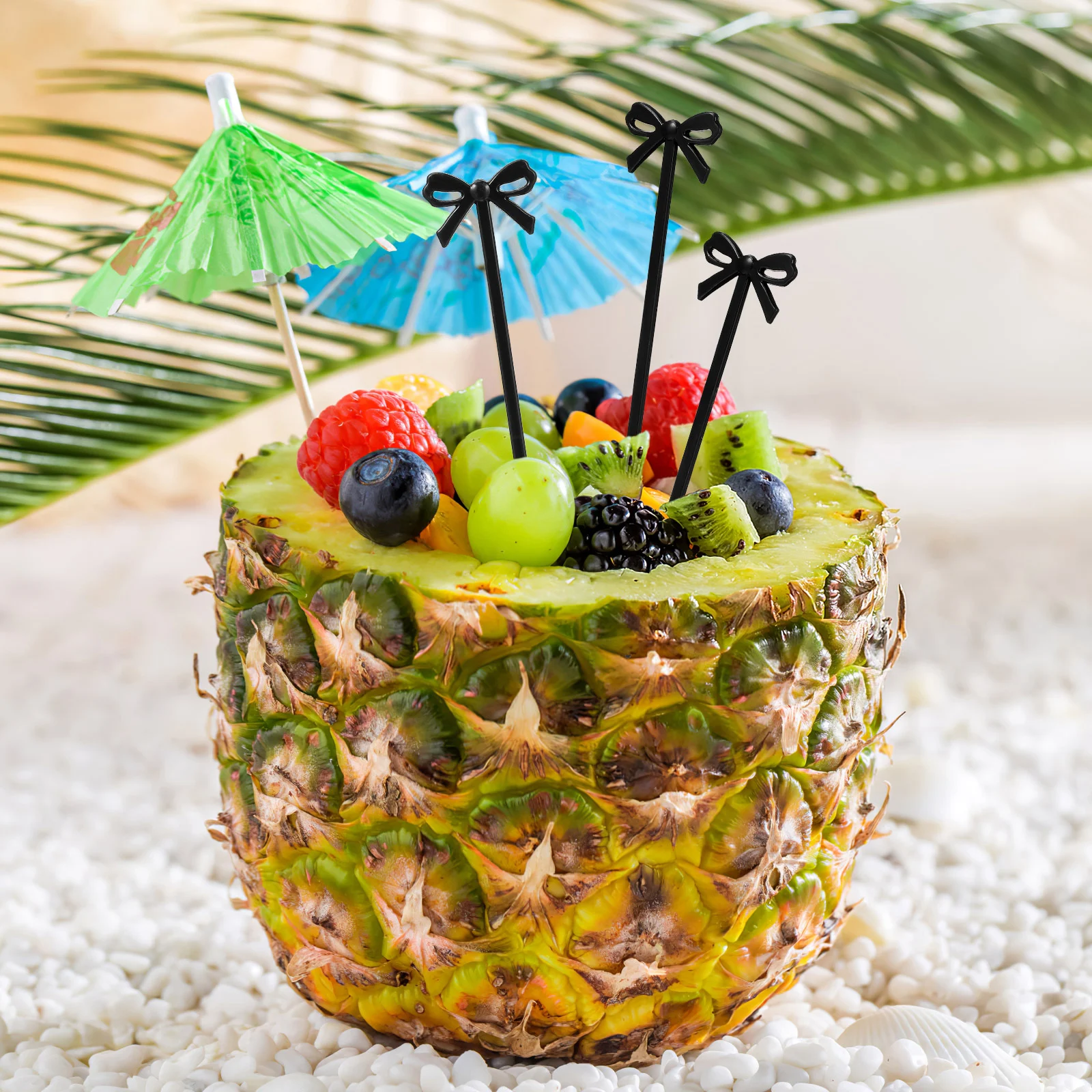 

20pcs Bow-Shaped Picks Food-Safe Dessert Decorations For Parties Halloween Christmas Cocktail Fruit Appetizer Toothpicks