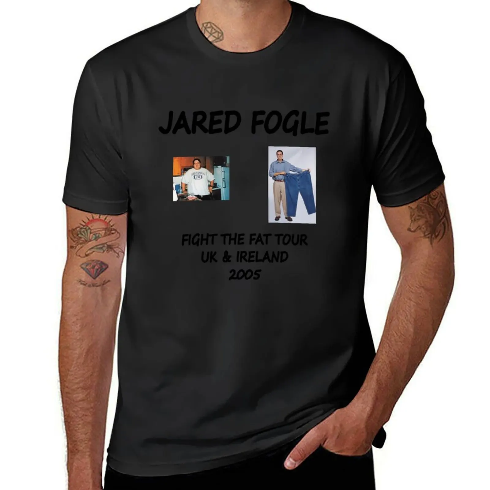 

Jared Fogle: Fight the Fat Tour UK & Ireland 2005 T-Shirt plain hippie clothes vintage mens t shirts casual stylish