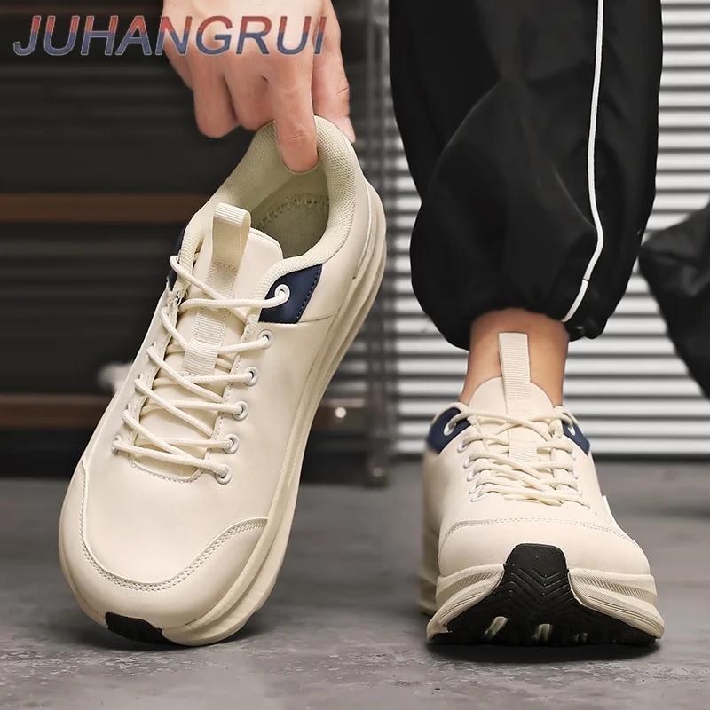 

Men's Wide Toe Sneakers Zero Drop Minimalist Casual Shoes Non Slip Lace Up Wide Toe Walking Sneakers Retro Versatile Sneakers