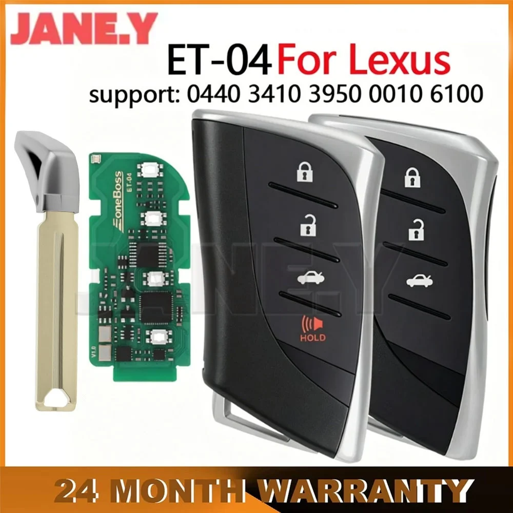 Clé télécommande sans clé ET04 4D 8A pour Lexus LC LS500 LS500H UX ES300H ES200, clé de voiture universelle EoneBoss ET-04 compatible avec 0440 3410 0010
