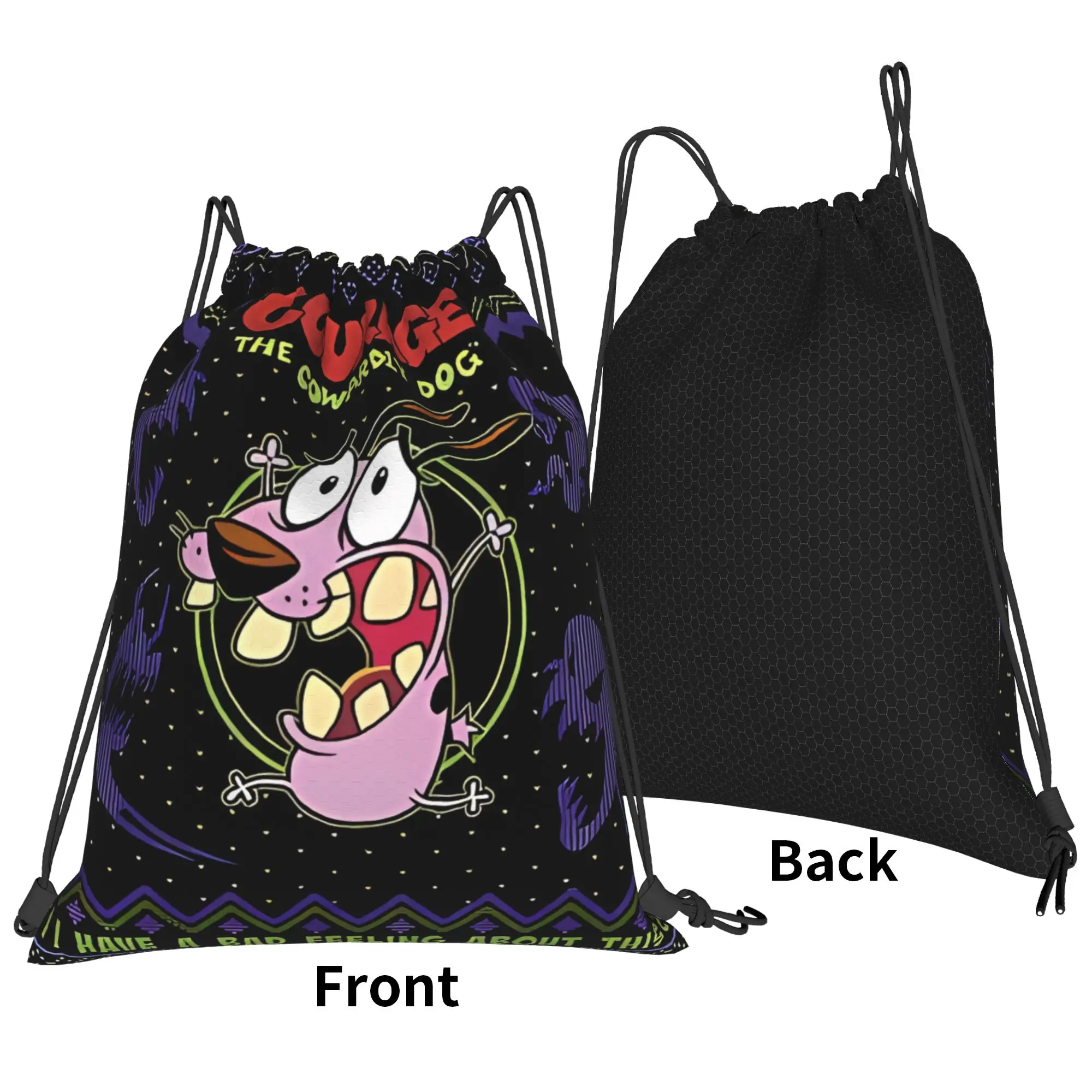 Courage Christmas Bad Feeling Ugly Portable Hiking Riding Gym Drawstring Storage Sporty Backpacks