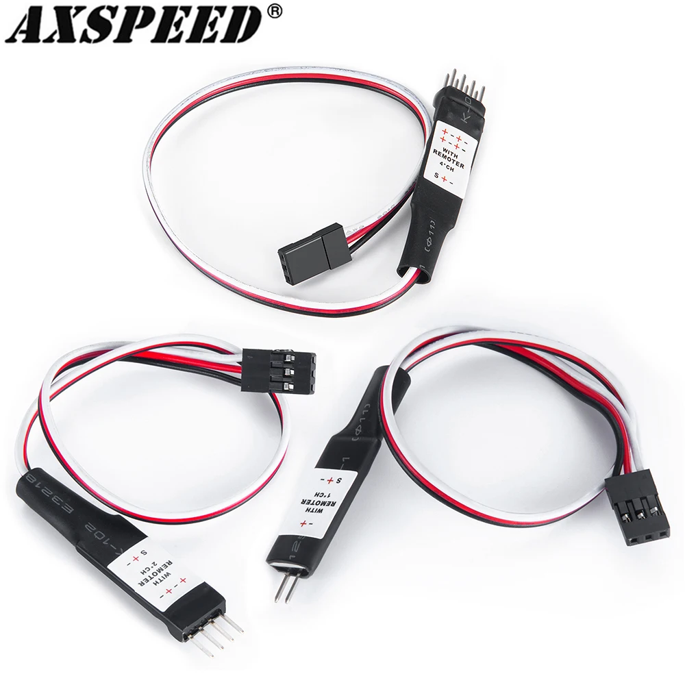 AXSPEED RC Car Light Control Receiver Electronic Switch On/Off CH1/CH2/CH4 190mm for 1/24 RC Crawler Axial SCX24 Upgrade Parts