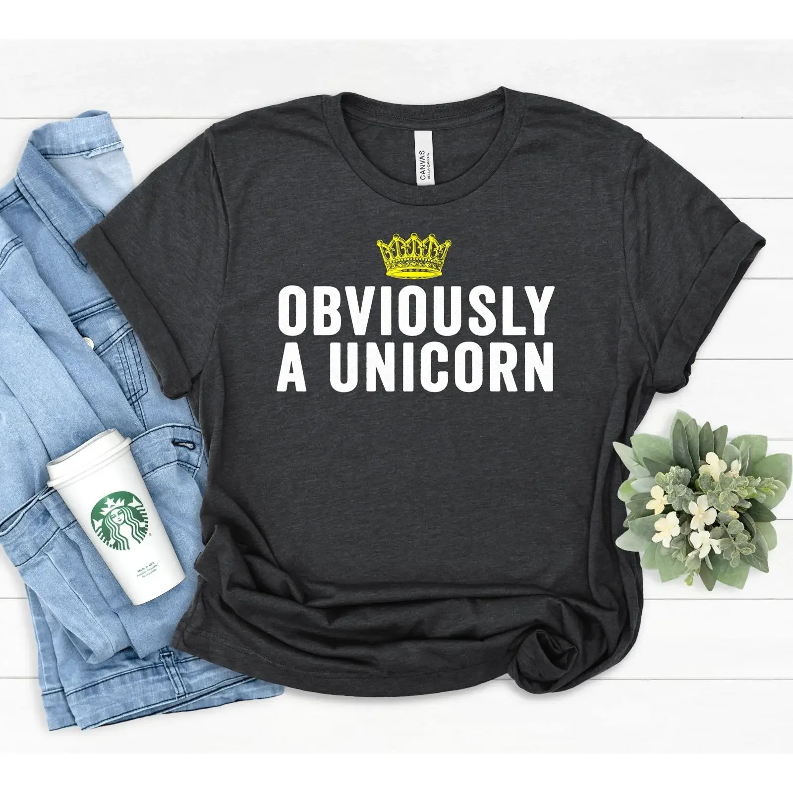 Obviously A Unicorn T Shirt Combed Cotton Birthday  vintage Washed Casual homme Stretched Comfortable Unisex streetwear