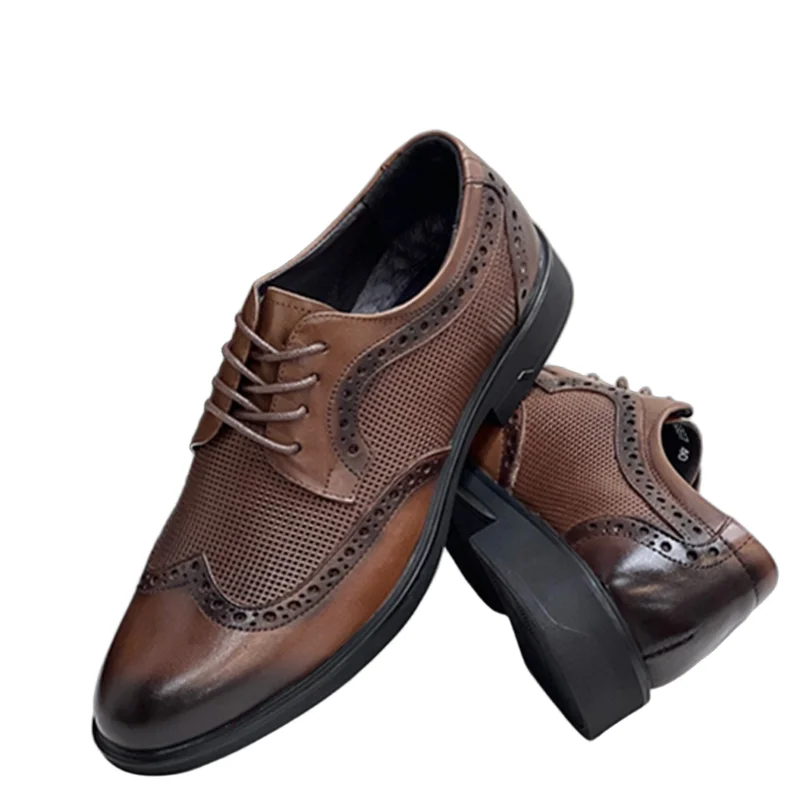 

Withered British Style Retro Carved Fashionable Leather Shoes Business Casual Cowhide Comfortable Commuter Leather Shoes Men