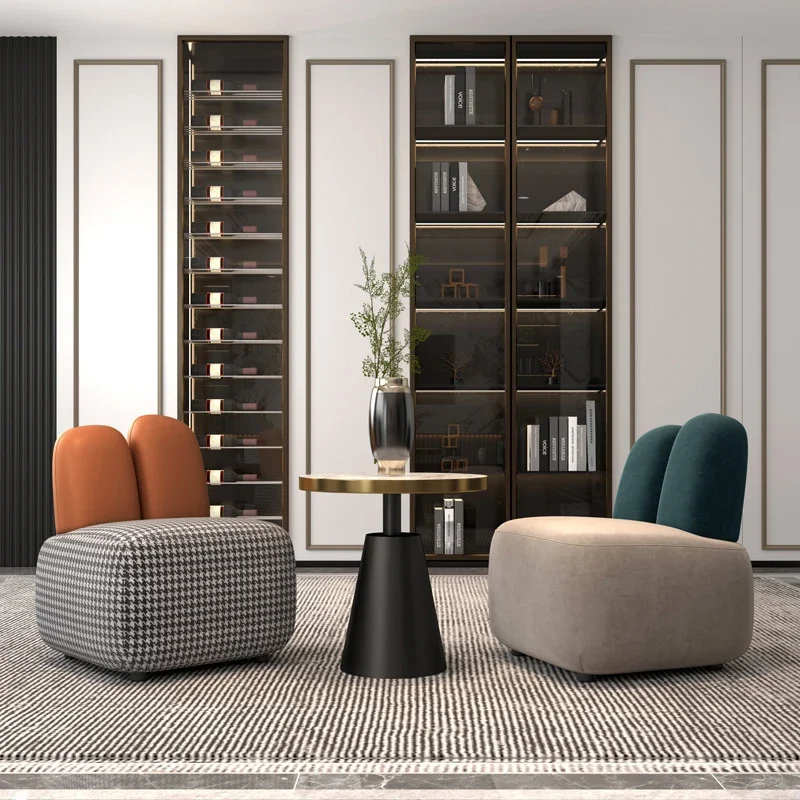 Runde Massivholz Faul Stuhl Kleine Stretch Normal Nordic Grün Faul Stuhl Zurück Unterstützung Cadeiras De Sala De Estar Home Möbel