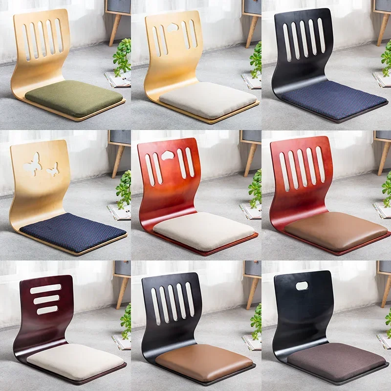 Japanese-Style Tatami Chair Legless Back Chair for Living Room or Bedroom Creative Floor Seating with Traditional Design