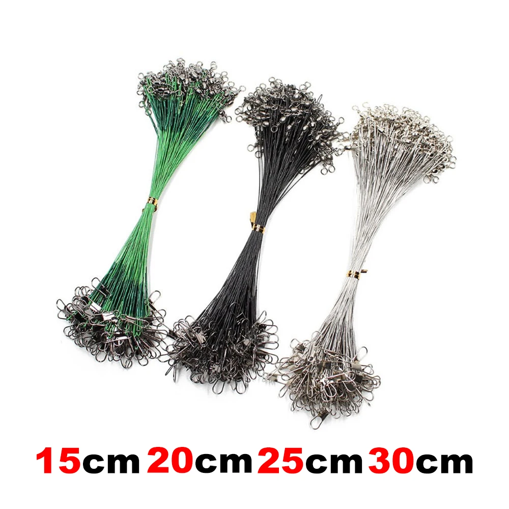 Lider z drutu stalowego z obrotową żyłką przeciw zgryzowi 15/20/25/30cm akcesoria wędkarskie 3 kolory smycz Leadcore