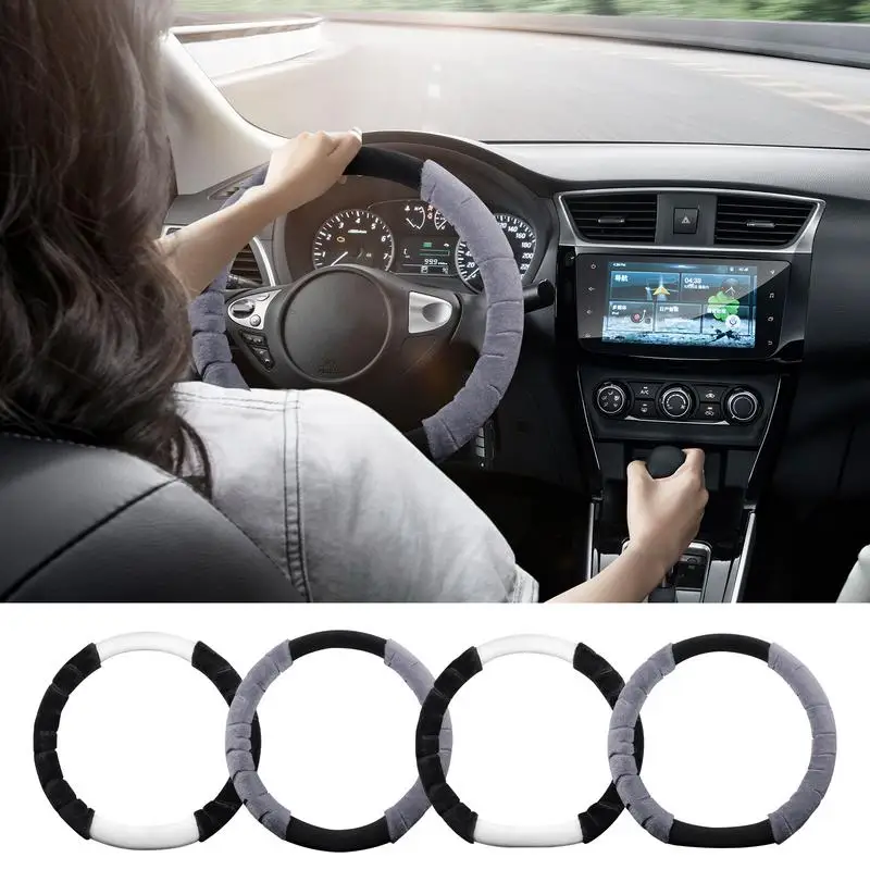 

Car Steering Wheel Cover Warm Winter Universal Car Heating Steering Plush Steering Wheel Cover Protector Decoration For All Cars