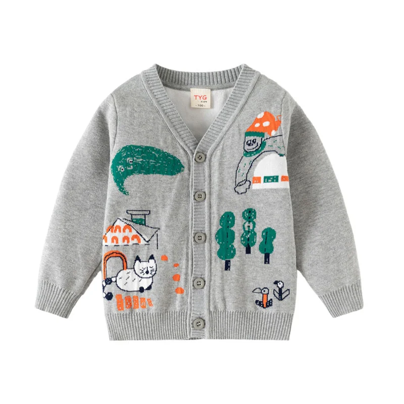

New Design Sweaters 3-7T Long Sleeve Open Stitch Autumn Winter Girls Sweaters Kids Clothing Buttons Baby Costume