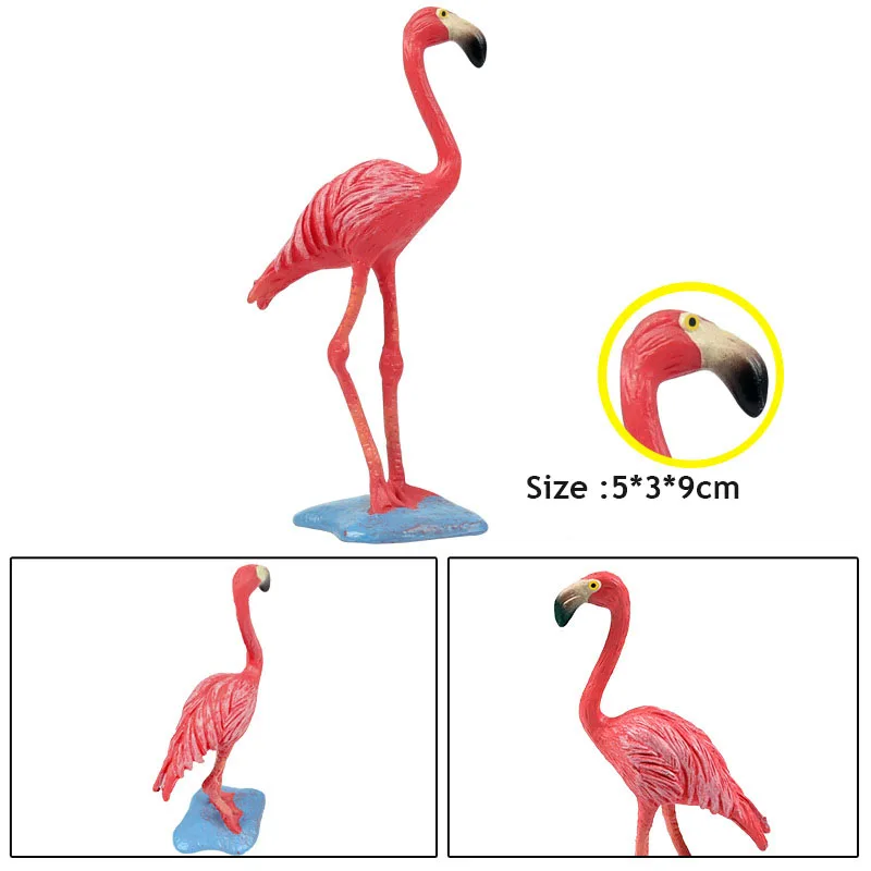 2Pcs/set Flamingos Figurines Bird Model Action Figure Home Decor Miniature Fairy Bird Paradise PVC Figurines Toy For Kids Gift