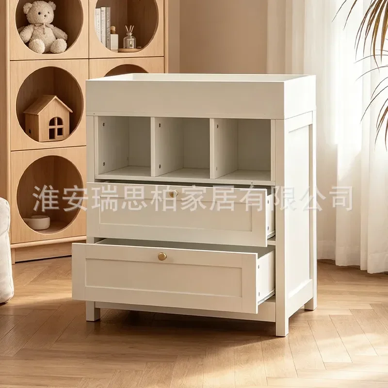Solid Wood Diaper Changing Table Multifunctional Storage Cabinet  Care  for Bedroom Living Room Factory Direct