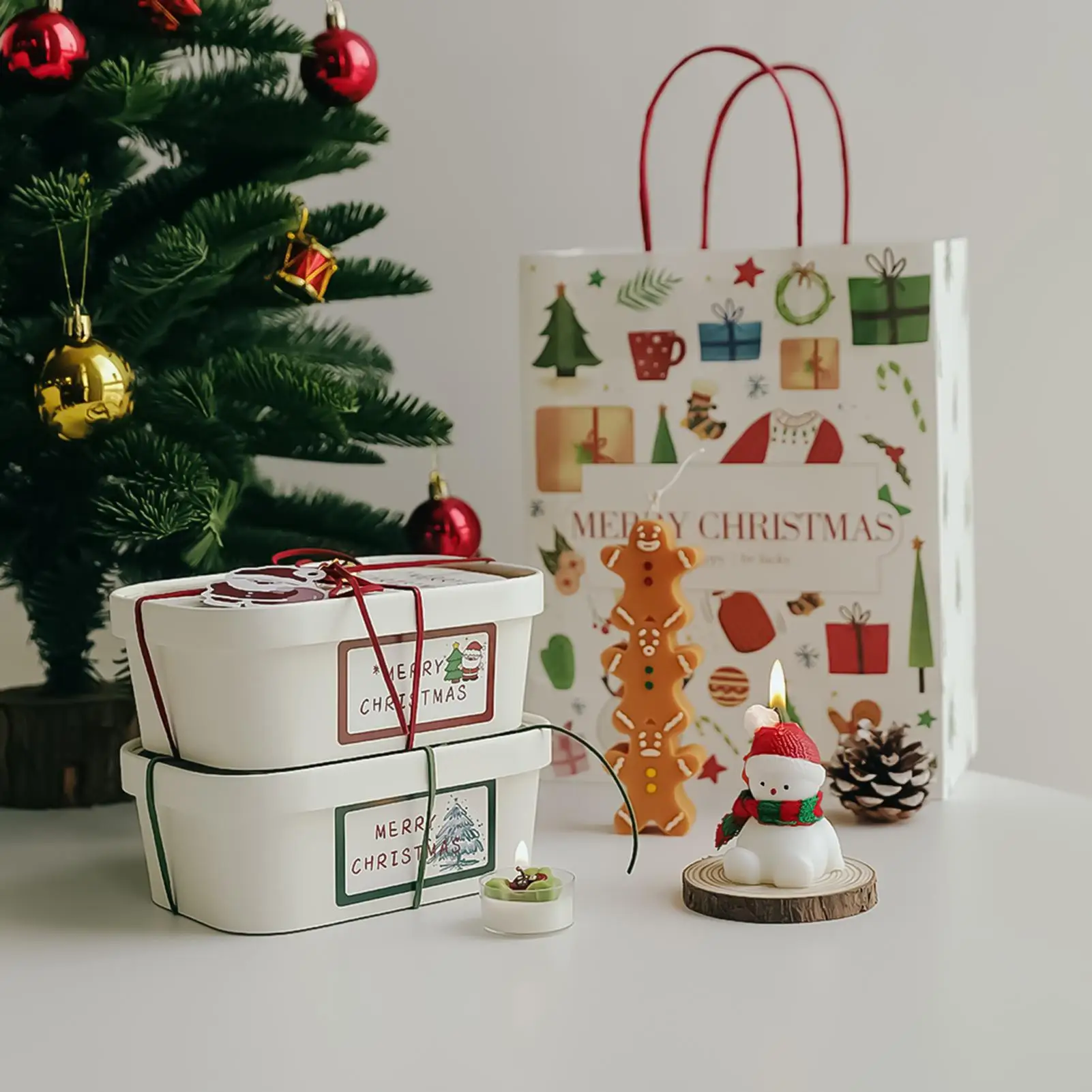 شموع عيد الميلاد الحرفية الشمع الروائح ديكور شجرة عيد الميلاد شمعة ديكور للأم الأسرة عيد ميلاد الخريف المنزل الخريف