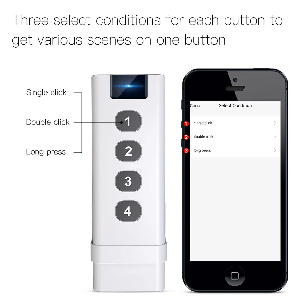 Zigbee  Four-key Scene Remote Control Smart Home Device Easy Setup Universal IR Controller