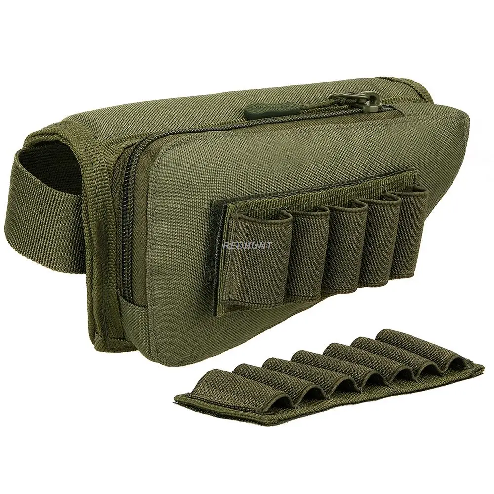 Tactical Rifle Shotgun Buttstock Cheek Rest 12 20 Gauge 5/7 Ronde Munitie Shell Nylon Stok Magazine Pouch Houder Bandolier