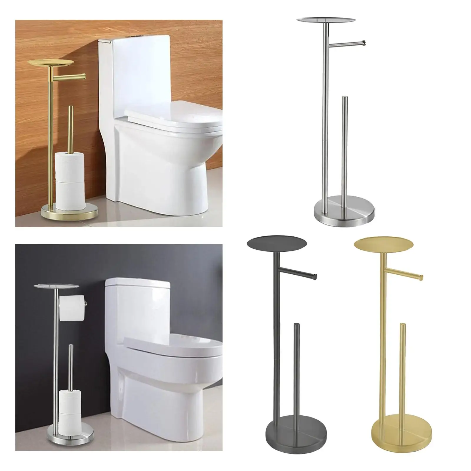 

Standing Toilet Paper Holder Organization Stainless Steel for Farmhouse