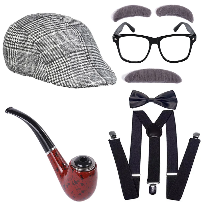 Children's Day Kids 100 Days Of School Costume For Boys Old Man Grandpa Beard Glasses Dress Up Props Halloween Carnival Party