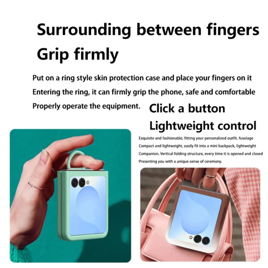Hartschalen-Handyhülle mit Farbverlauf und Ring für Samsung Galaxy Z Flip 8 7 FE 6 5 Flip7, Schutzhülle mit großem Sichtfenster – Detail 2