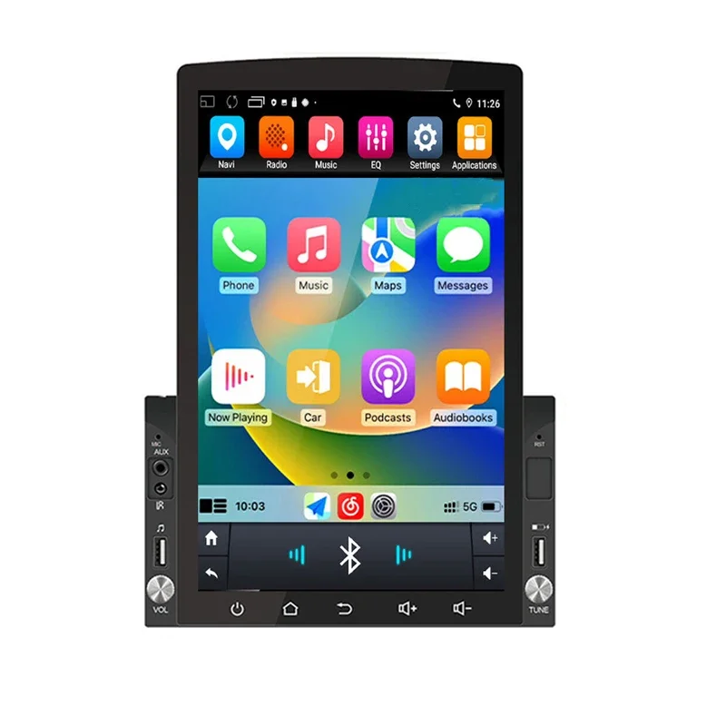 Android 15 Auto Auto Radio Universeel Voor 10.1 inch Voor Tesla Stijl Verticaal Scherm Multimedia Navigatie Carplay 2 Din 4G + WIFI - afbeelding 2