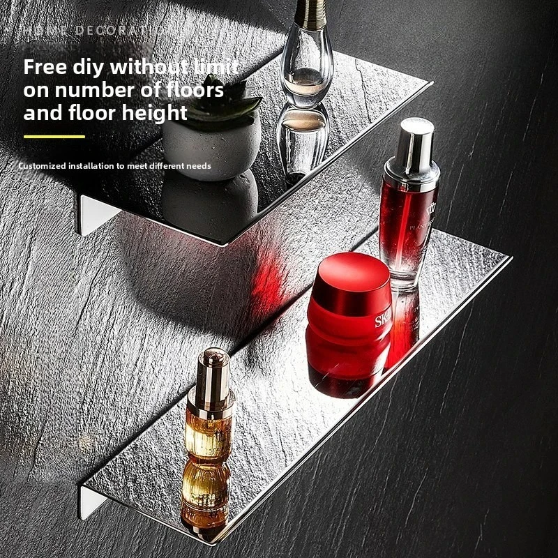 Wall Mounted Bathroom Shelf Rectangular 304 Stainless Steel Multi Layer Toilet Storage Organizer for Washstand Family Use