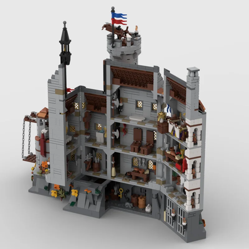 MOC-Bausteine-Spielzeug, mittelalterliches Dark Knight Castle-Modell, 2602 Stück, kreatives Weihnachtsgeschenk für alle architektonischen Liebes