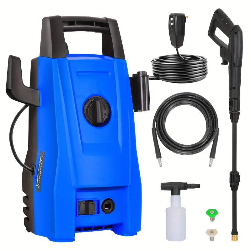 Portable, Lightweight Compact 1800 PSI Electric Pressure Washer -  Design with 2 Spray Nozzles, Foam Cannon, 20ft Hose