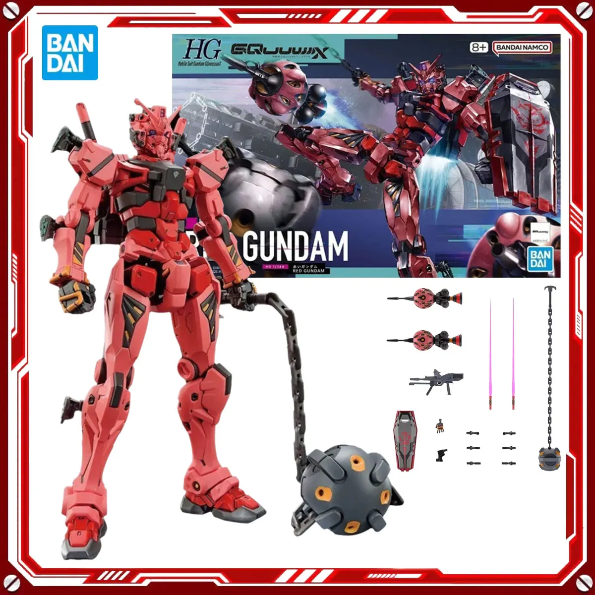 

Bandai Genuine Gundam Anime Model Kit GMS-a Red Gundam Toy HG MSGG 1/144 Фигурка Сборная модель Подарок Рождественский подарок