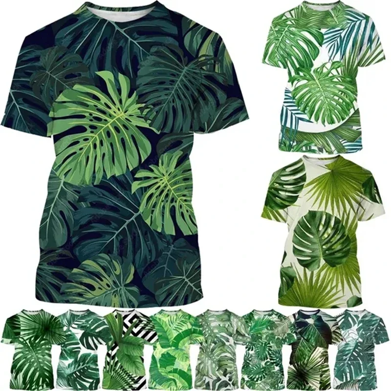 Newest Personality Plant Monstera Men's and Women's Monstera 3D Printing T-shirt Fun Hip-hop Harajuku Unisex Couple T-shirt Top