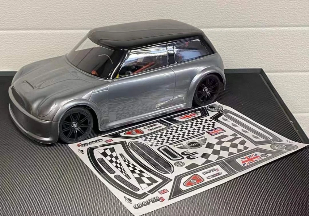 TC116 1/10 Mini CooperS Przezroczysty korpus Lexan. Nadwozie 190 mm samochód rc 1 10. Podwozie do driftu z rozstawem osi 257 mm. Tamiya tt01 tt02.