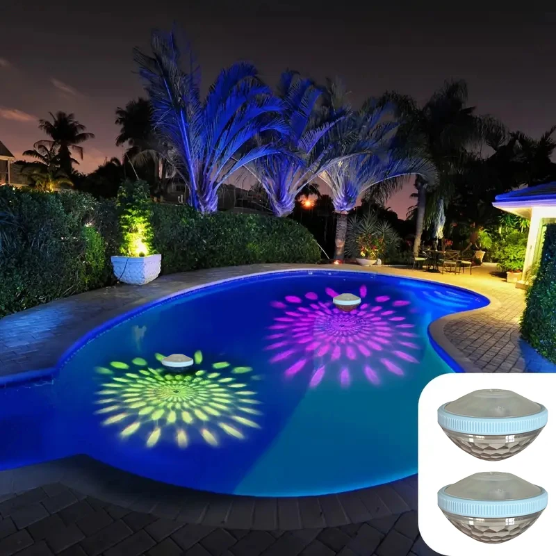 Floating Pool Lights,Color Changing Pool Light That Float,  Bath Tub LED Light Up Decor (3AAA Batteries Powered, Not Included)