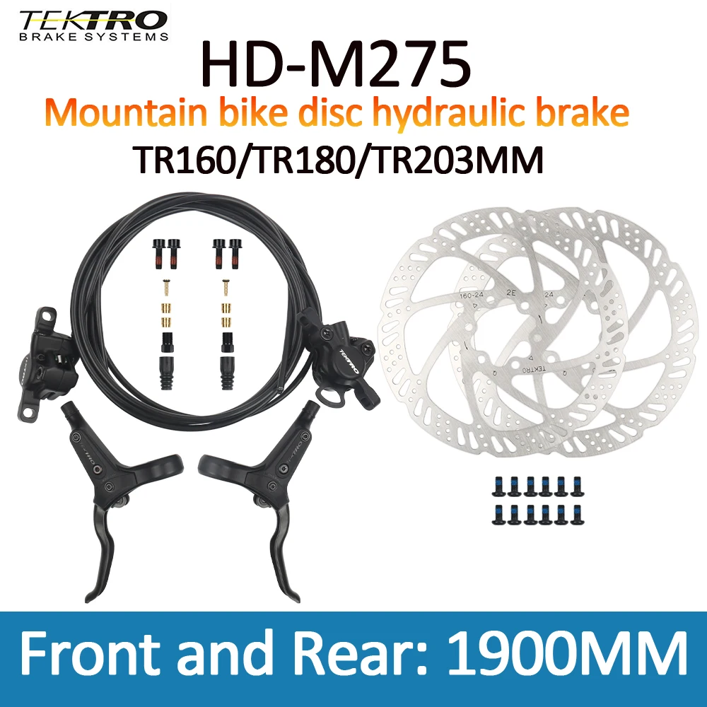 TEKTRO HD M275 Mountain Bike Hydraulic Disc Brake and Rotor TR160/TR180/TR203 Front and Rear MTB Bike Hydraulic Disc Brake