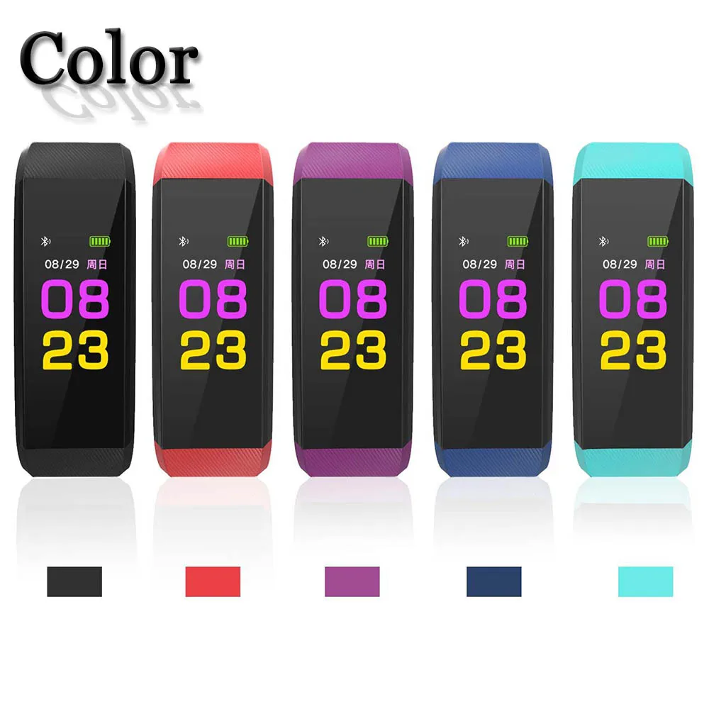 Smart Watches 115 Plus Wristband Blood Pressure Fitness Tracker Heart Rate Monitor Band Activity Tracker Bracelet Women Men