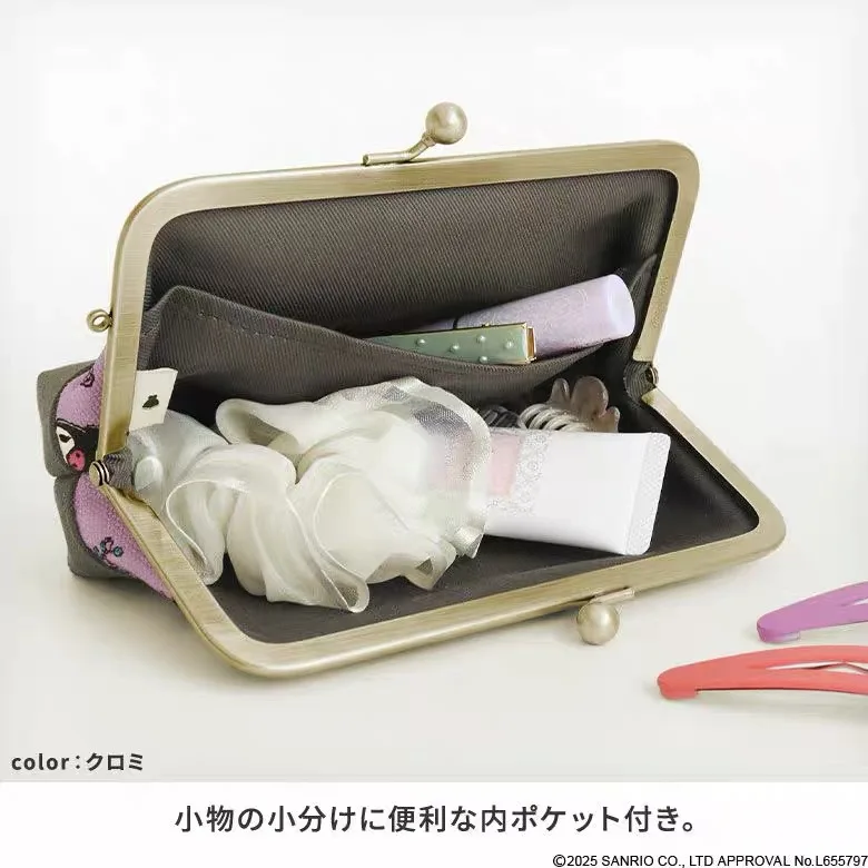 Kawaii Sanrio Kuromi My Melody การ์ตูนเหรียญกระเป๋าสตางค์ Creative Storage กระเป๋าแต่งหน้ากระเป๋าแบบพกพาสาวของขวัญวันเกิดอุปกรณ์ต่อพ่วง