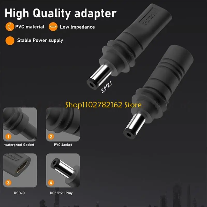547B High Efficiency Chargers Adapter For Mini USB C/DC5521 To DC5521 Male