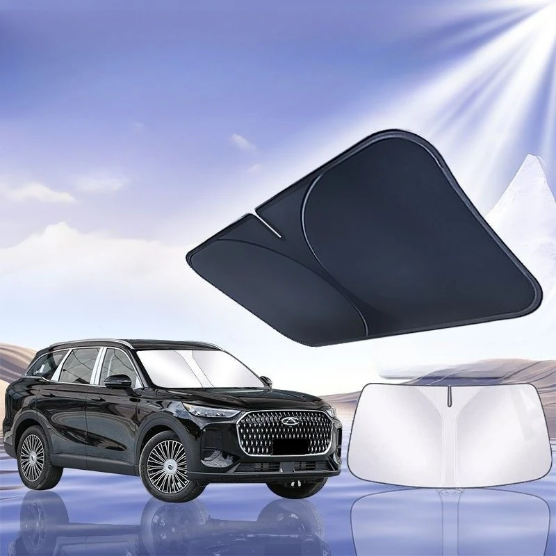 Para Chery Tiggo 9 2024, parasol para parabrisas de coche, bloques, Reflector de rayos UV, cubierta protectora para visera de ventana automática, Parasol plegable, 1 pieza