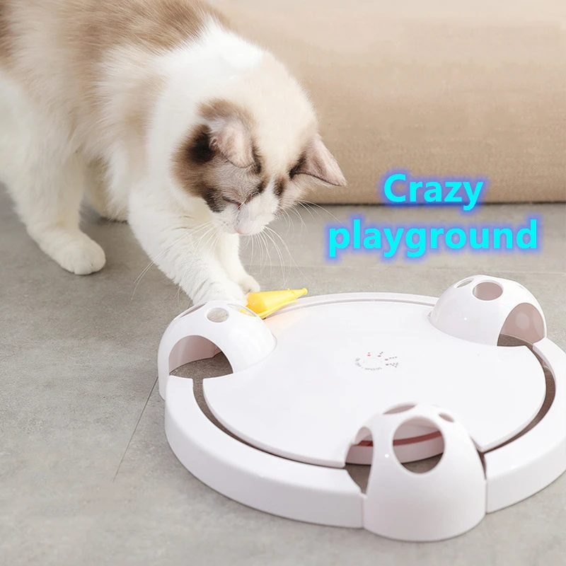 

New Interactive Cat Toy Funny Cat Automatic Rotating Cat Play Teaser Plate Mice & Animal Toys Electric Playing Exercise Pet